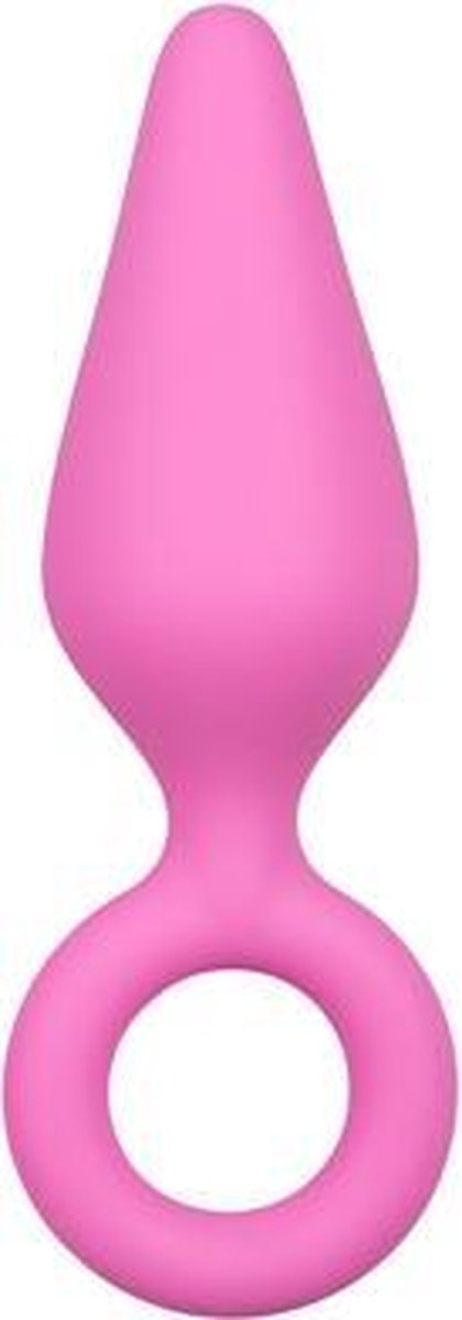 Easytoys Anal Collection - Roze Buttplug Met Trekring - Medium - Dildo - Vibrator - Penis - Penispomp - Extender - Buttplug - Sexy - Tril ei - Erotische - Man - Vrouw - Penis - Heren - Dames