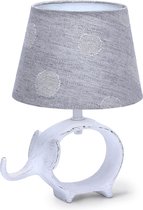 LED Tafellamp - Tafelverlichting - Aigi Nivom - E14 Fitting - Rond - Mat Grijs - Keramiek - BSE