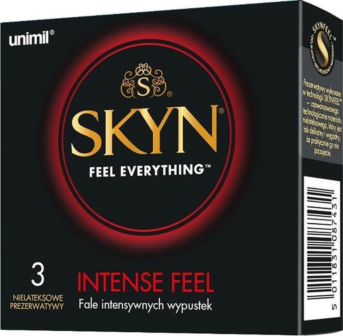 Unimil - Skyn Feel Everything Intense Feel nielateksowe prezerwatywy 3szt