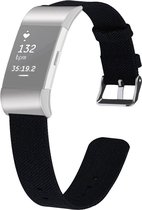 By Qubix - Fitbit Charge 2 Canvas Bandje (Small) - Zwart - Fitbit charge bandjes