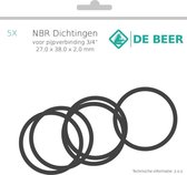 De Beer nbr ring 3/4 27x38x2,0 a 5 stuks dvgw-htb