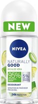 NIVEA Naturally Good Bio Aloe Vera Deodorant Roller - 6 x 50 ml - Voordeelverpakking