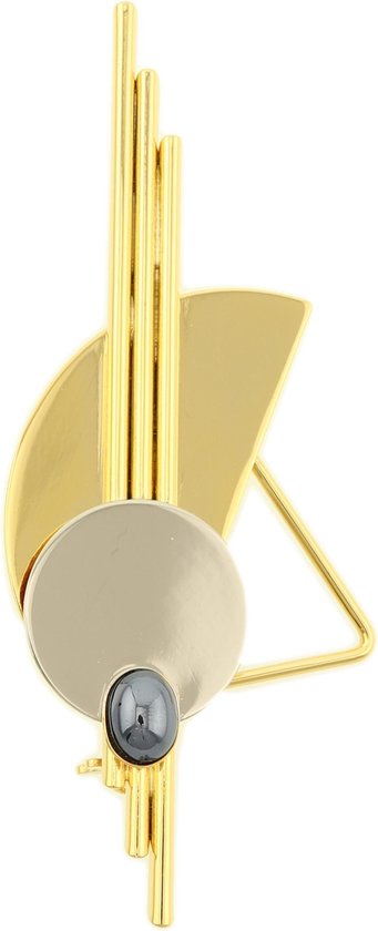 Behave® Broche décorative broche motif géométrique abstrait couleur or 8 cm
