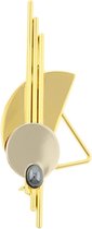 Behave® Broche sierspeld abstract geometrisch design goud kleur 8 cm