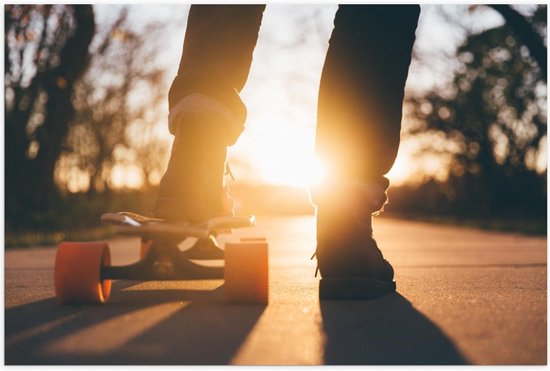 Poster – Skateboarden in de Zon - 60x40cm Foto op Posterpapier