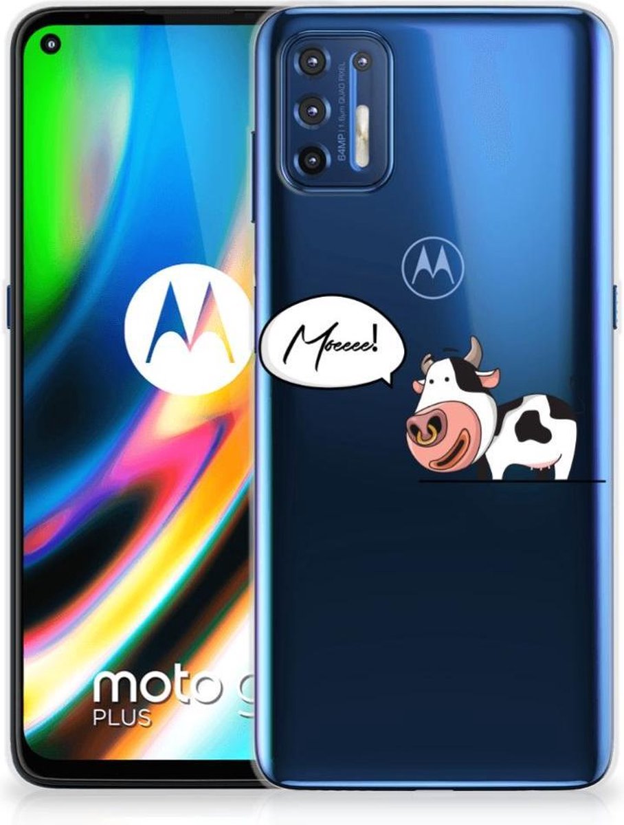 Motorola Moto G9 Plus Telefoonhoesje met Naam Cheeky Cow