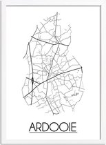 Ardooie Plattegrond poster A2 + Fotolijst Wit (42x59,4cm) - DesignClaud