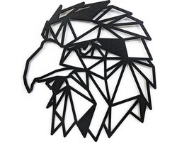 Houten Dierenkop • Houten Adelaar • Dierenkop Adelaar • Middel • Zwart MDF • Houten Dier • Wandecoratie