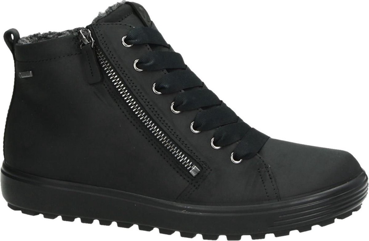 ECCO Soft 7 Tred Dames Veterboot - Zwart - Maat 38 | bol.com
