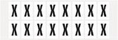 Letter stickers wit/zwart teksthoogte: 25 mm letter X