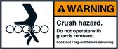 Warning Guard removed sticker, ANSI, 2 per vel 70 x 160 mm