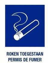 Roken toegestaan nl/fr sticker 140 x 200 mm