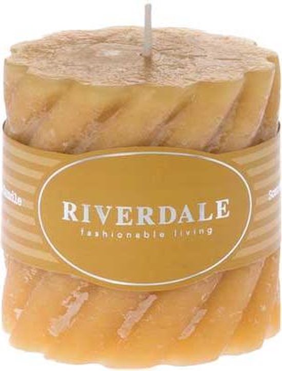 Riverdale - Geurkaars Swirl Summer's Breeze mosterd 7.5x7.5cm - Geel