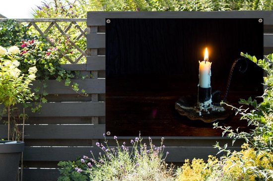 Bougie sur une table en bois 160x120 cm XXL / Groot format!