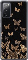 Leuke Telefoonhoesjes - Hoesje geschikt voor Samsung Galaxy S20 FE - Vlinders - Soft case - TPU - Print / Illustratie - Zwart
