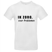 Ik zorg voor problemen Heren t-shirt | zorg | gezeik | grappig | cadeau | Wit