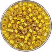 9581-054 Rocailles geel AB zilverkern 4.5mm