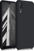 kwmobile telefoonhoesje geschikt voor Huawei P20 - Hoesje met siliconen coating - Smartphone case in mat zwart