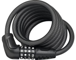 ABUS kabelslot Numero 5510C/180 - compact fietsslot met cijfercode voor goedkope tweewielers en kinderfietsen - 10 mm - ABUS Security Level 3 - zwart