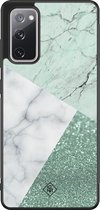 Samsung S20 FE hoesje - Minty marmer collage | Samsung Galaxy S20 case | Hardcase backcover zwart