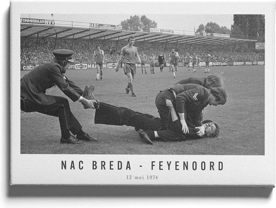 NAC Breda - Feyenoord '74 - Walljar - Wanddecoratie - Schilderij - Canvas