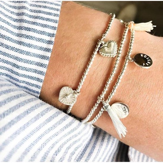 Makkelijk in de omgang Oceanië Thriller Heart to Get - Armband elastiek - Beads - multi coin - Zilver | bol.com