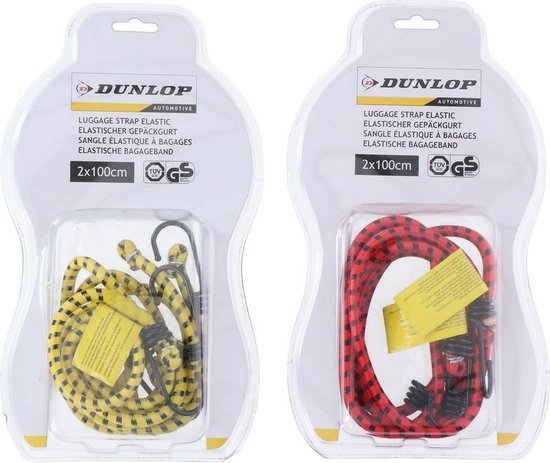 2x Dunlop bagagespin 8 mm - Snelbinders - Spinbinders elastiek 1 meter 2 stuks