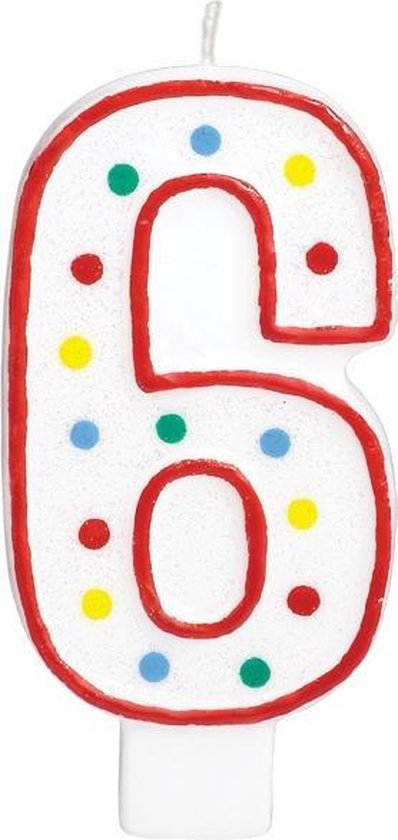 Bougie Anniversaire Amscan 6 Ans Rouge 19 Cm