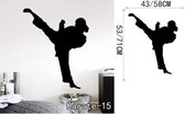 3D Sticker Decoratie Karate Vechtsporten Man Muurtattoo Aangepaste Chinese Kongfu Vechten Creatieve Vinyl Sticker Woondecoratie - Karate15 / Small