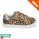 Bunnies JR 220140-906 Meisjes Lage Sneakers - Print/Bruin - Imitatieleer - Klittenband