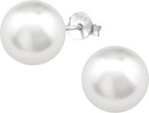 Aramat jewels ® - Zilveren pareloorbellen wit 925 zilver wit 10mm