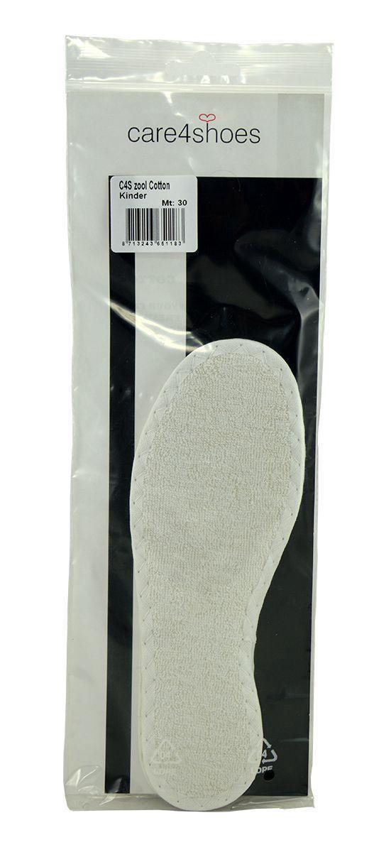 Care4shoes - wit - katoen badstof zool - maat ZOOL