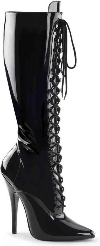 EU 39 = US 9 | DOMINA-2020 | 6 Lace-Up Knee Boot, Side Zip