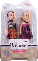 Toi-toys Tienerpoppen Lauren 13 Cm 2 Stuks Roze/oranje