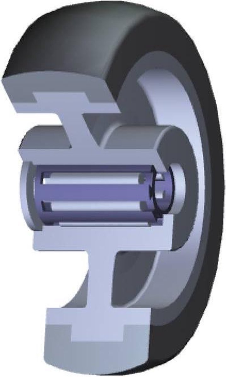 BS zwenkwiel met opschroefbare plaat thermoplastisch rubber rolla...
