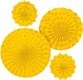 Amscan Waaiers Feestdecoratie 4 Stuks 20/30/40 Cm Geel