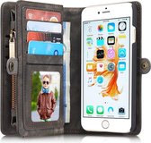 Caseme Telefoonhoesje geschikt voor Apple iPhone 6s Hoesje | Caseme Uitneembare 2in1 Bookcase Portemonnee | Pasjeshouder voor 10 Pasjes | Telefoonhoesje voor Pinpas / OV Kaart / Rijbewijs - Zwart