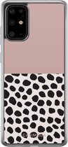 Samsung S20 Plus hoesje siliconen - Stippen roze | Samsung Galaxy S20 Plus case | multi | TPU backcover transparant