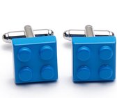 Manchetknopen - Lego Legoblokje Lichtblauw