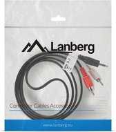 Lanberg CA-MJRC-10CC-0015-BK audio kabel 1,5 m 3.5mm 2 x RCA Zwart