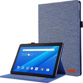 Tablet hoes geschikt voor Lenovo Tab E10 hoes - Book Case met Soft TPU houder - Blauw