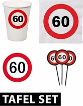 60 jaar stopbord tafel versiering set