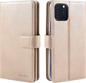 Xssive Double Wallet Book Case voor Apple iPhone 11 Pro (5.8 inch) - geschikt voor 6 pasjes - Goud