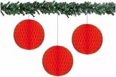 3x decoratie bal rood 10 cm