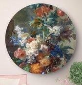 HIP ORGNL Schilderij Stilleven met bloemen Van Huysum - ⌀100cm - Wandcirkel