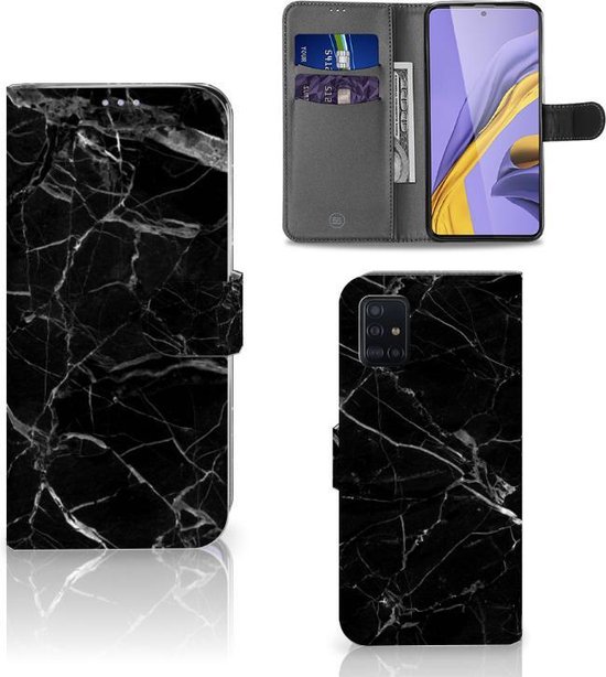 Samsung Galaxy A51 Bookcase Marmer Zwart Origineel Cadeau Vader