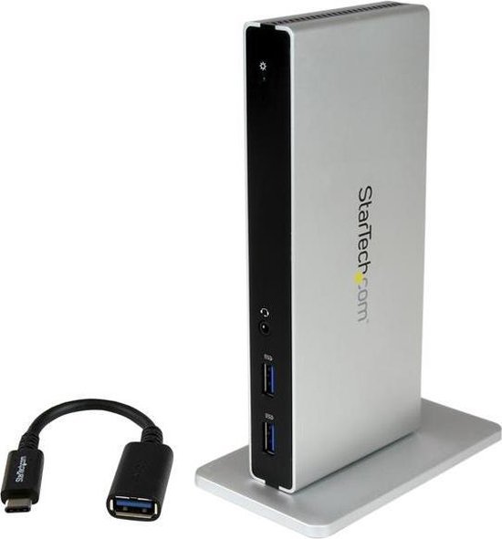 StarTech DVI dual monitor docking station voor USB-C laptops ...