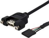 StarTech 30 cm Inbouwpaneel USB Kabel - USB A naar Moederbord Aansluitkabel F/F