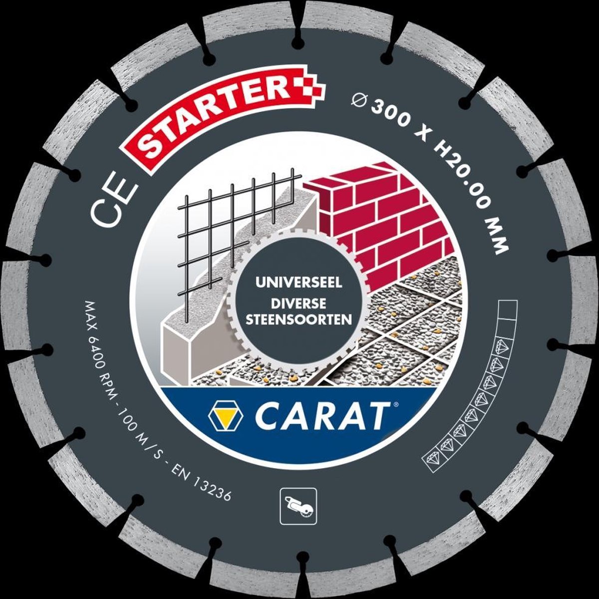 Carat CEE3502015 CEE Economy Diamantdoorslijpschijf - 350 x 20mm - universeel