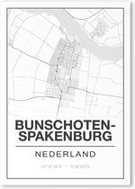 Poster/plattegrond BUNSCHOTENSPAKENBURG - A4